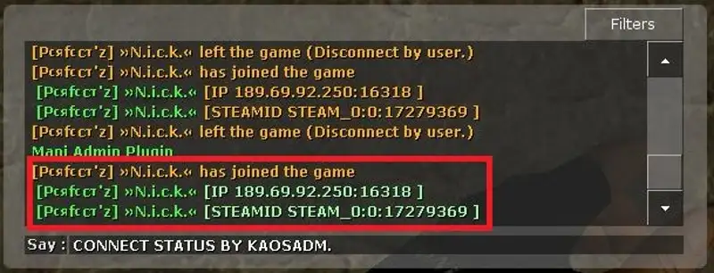 Connect Status IP and STEAMID - Определение стим и и IP при заходе