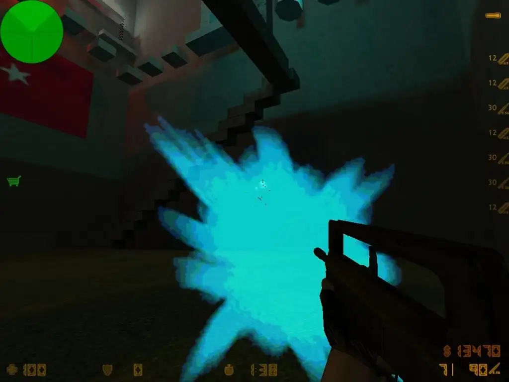Blue Muzzle flash