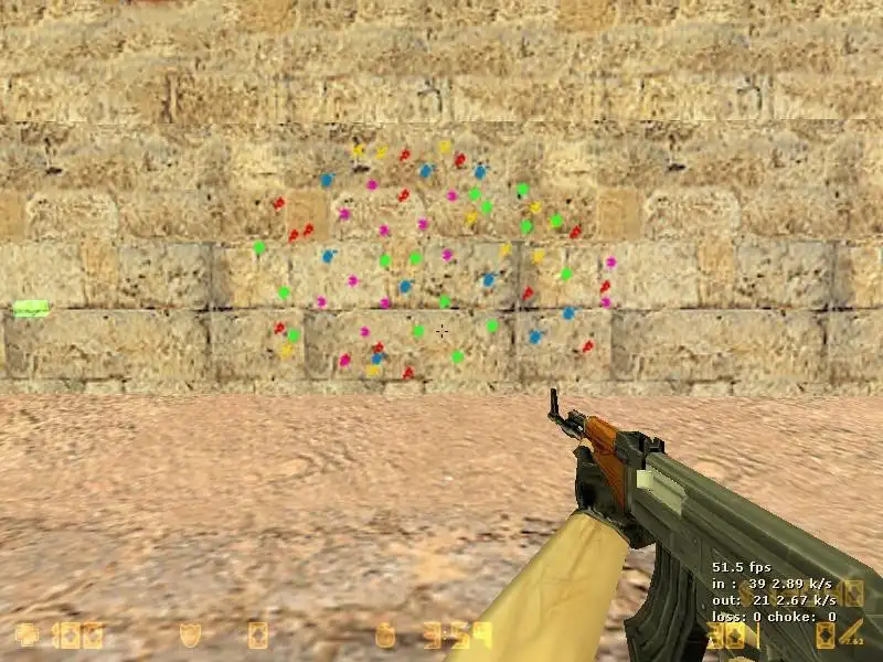 Coloured bulletholes