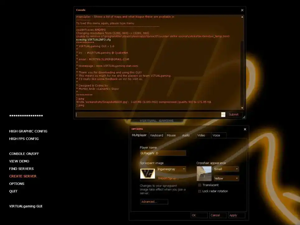 VIRTUALgaming GUI V 1.0